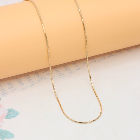 "Rose Gold Plated Sleek Herringbone Necklace for Women, XPNL0333 - Picture 6 of 12